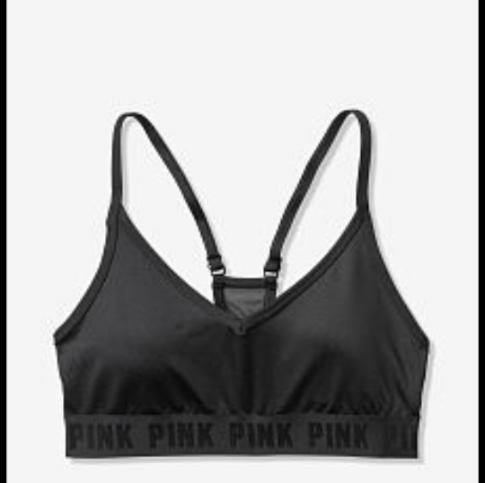 Black VS pink sports bra